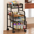 Espresso Metal Rolling Craft Storage Cart
